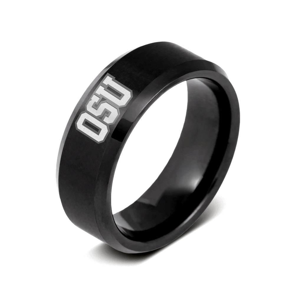 Officially Licensed Ohio State University College Black Stainless Ring