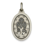 Sterling Silver Antiqued Miraculous Medal Pendant Charm