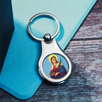 Stainless Steel Color Saint Lucy Keychain