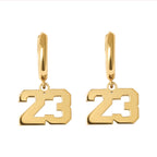 Pair of Sports Number Huggie Earrings