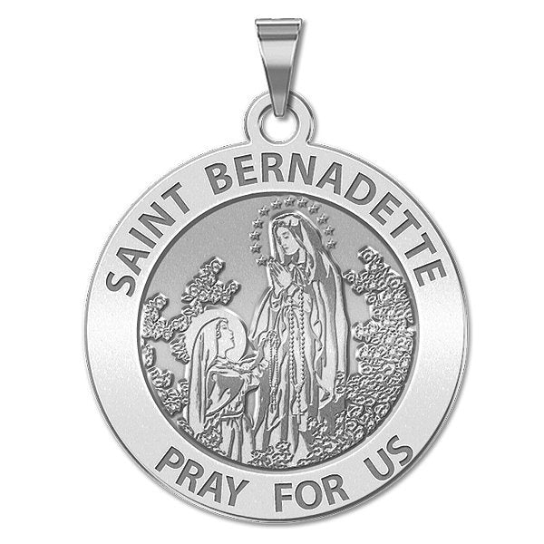 Saint Bernadette Round Religious Medal