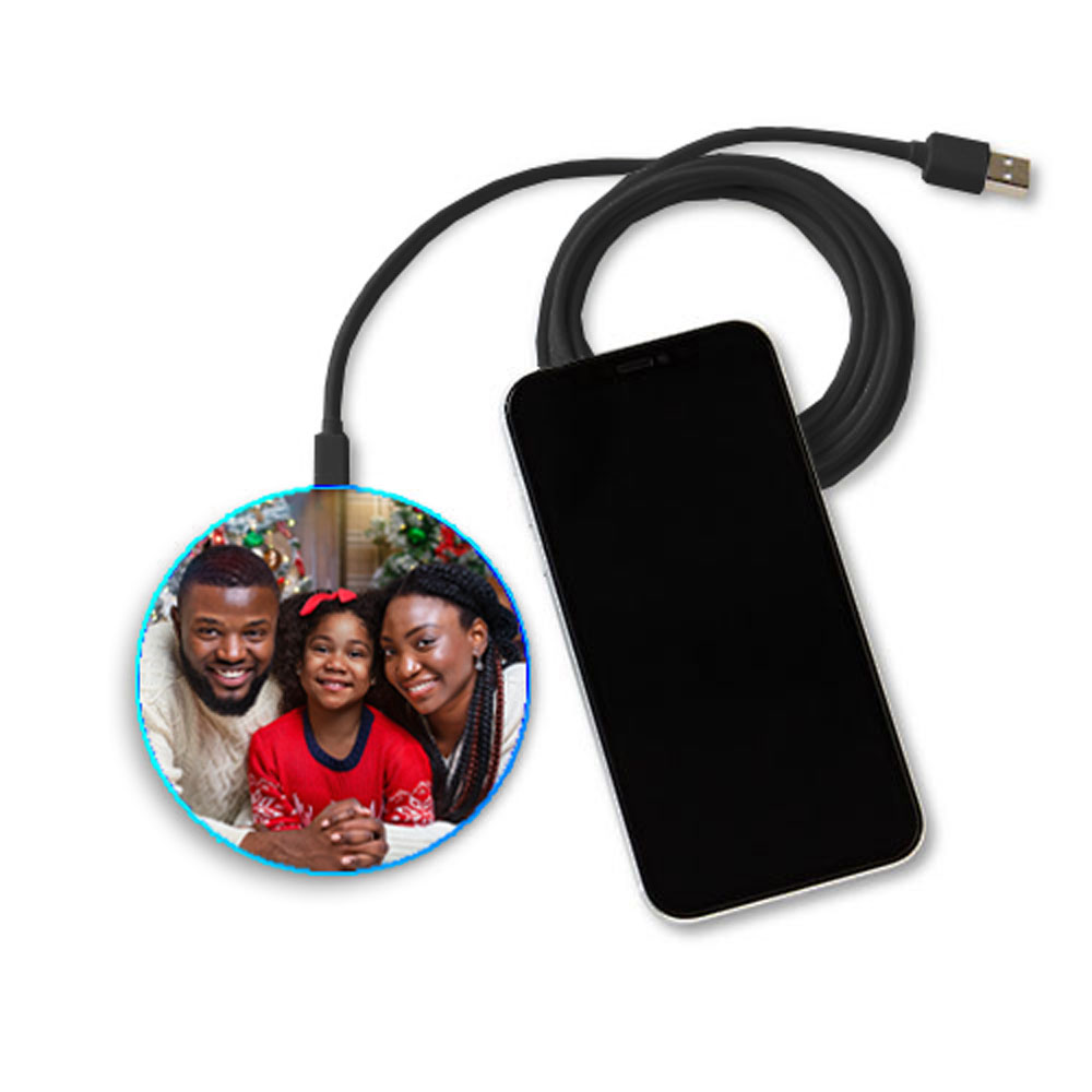 Photo Engraved  Fast Charging Wireless Phone Charger W/ Led