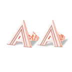 Initial Earrings with Stripe Design