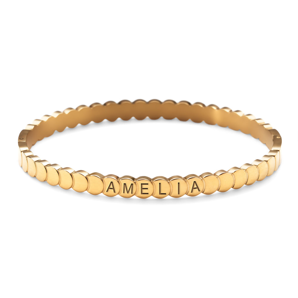 Overlapping Round Bangle Bracelet