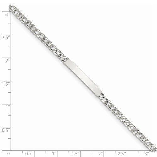 Custom Engraved Sterling Silver Men's Curb Link ID Bracelet