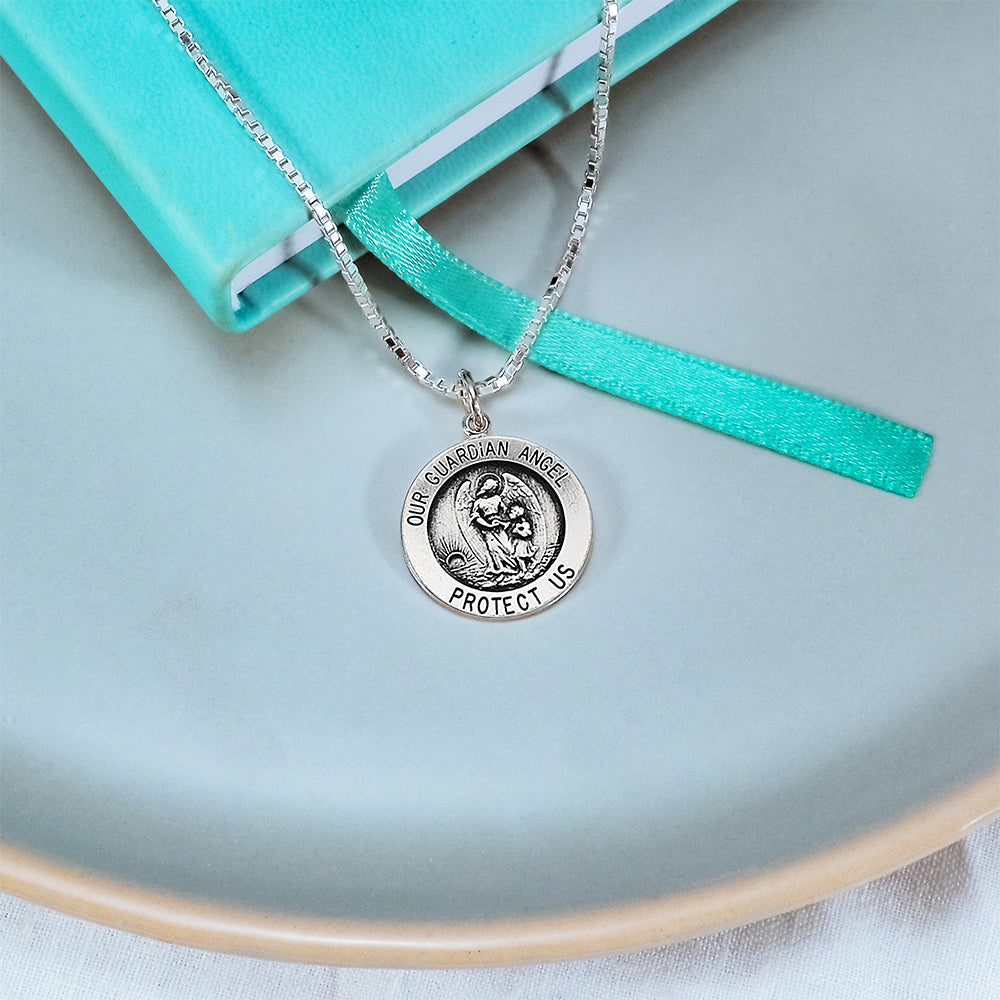 Round Guardian Angel Medal