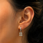 Pair of Sports Number Huggie Earrings