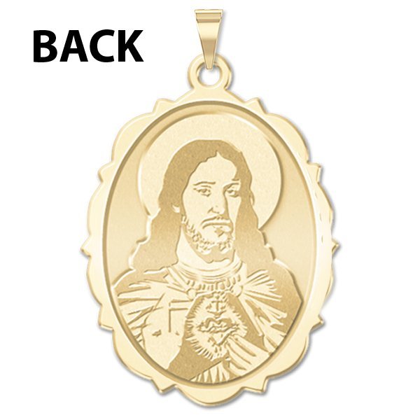 Scapular Religious Medal Scalloped OVAL "EXCLUSIVE"