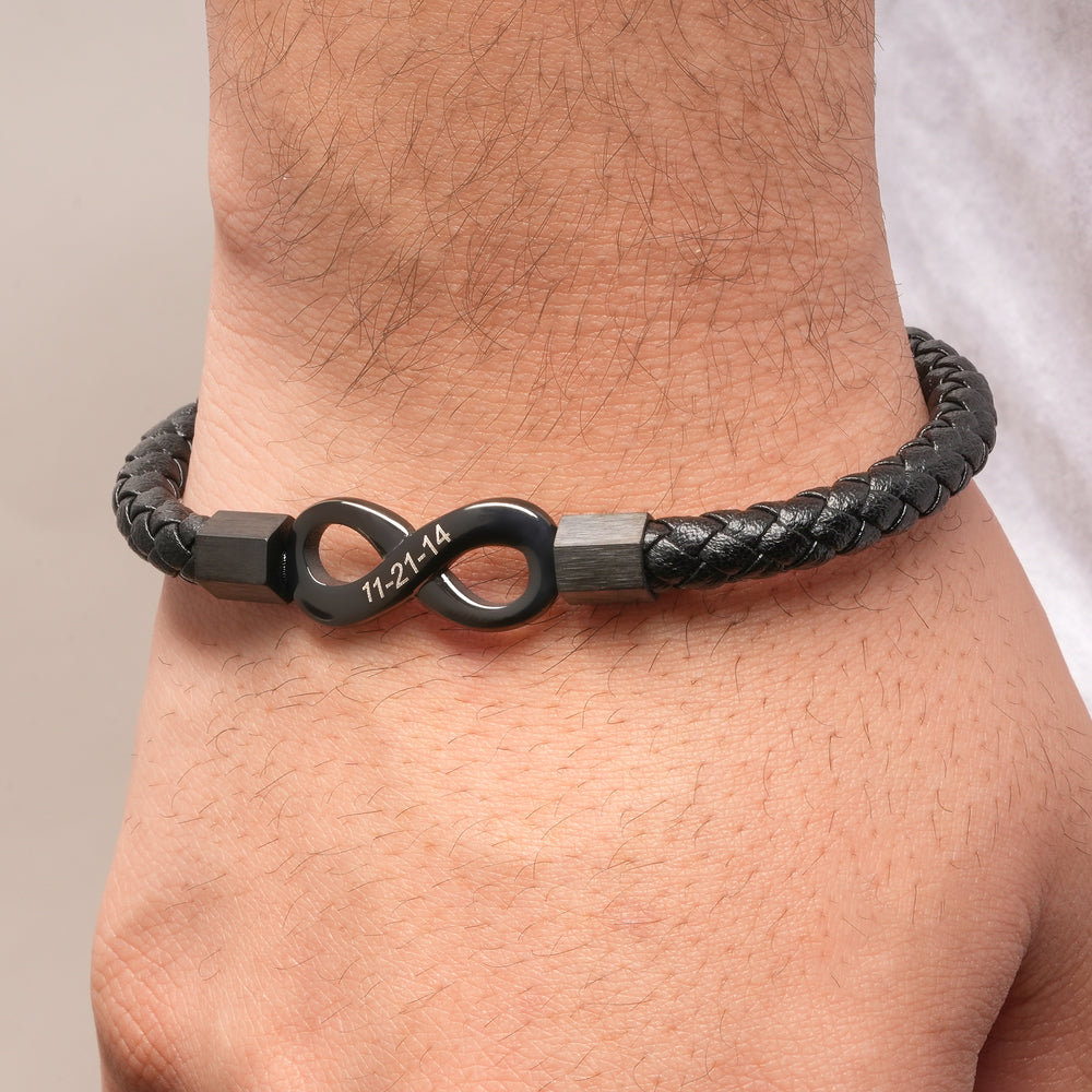 Personalized Infinity Mens Rope Bracelet