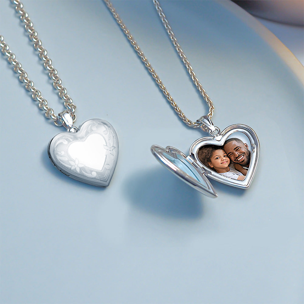 Floral Heart Mirror Locket