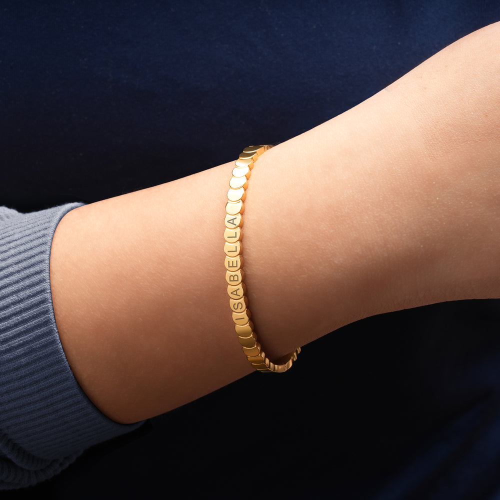 Overlapping Round Bangle Bracelet