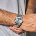 Men's Hologram Photo Stainless Watch Blue Dial