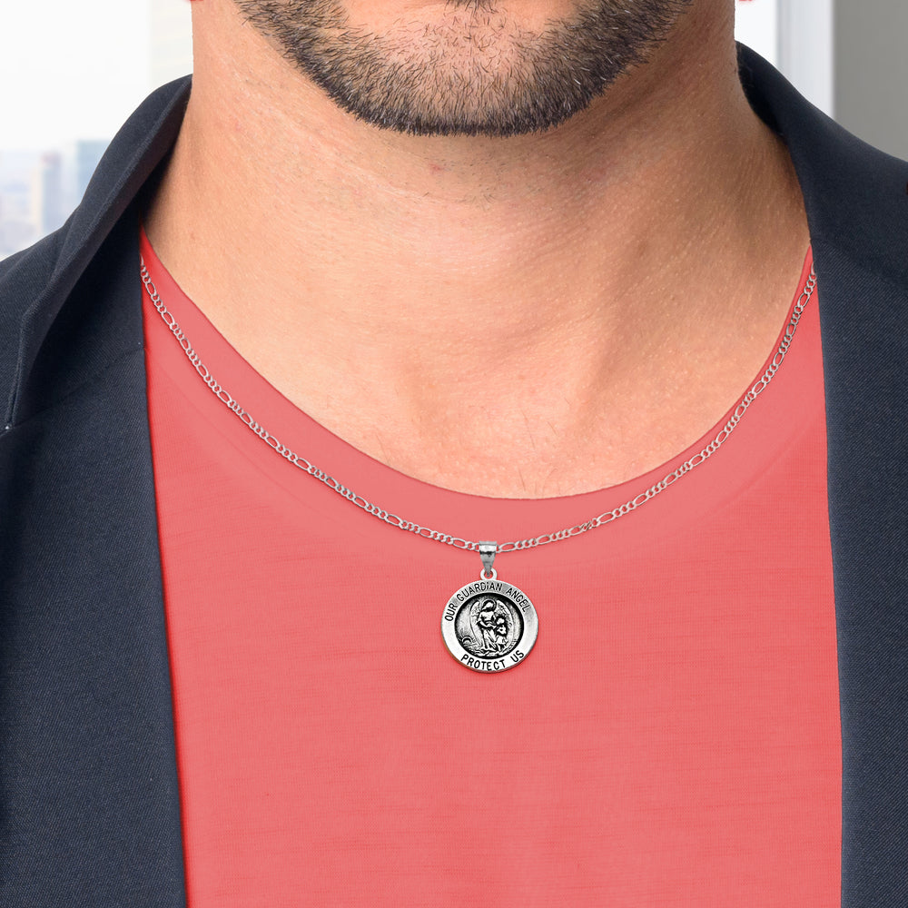 Round Guardian Angel Medal