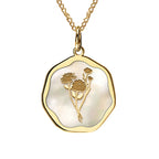 Personalized Birth Flower Heptagon Necklace