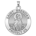 Saint Brendan Round Religious Medal