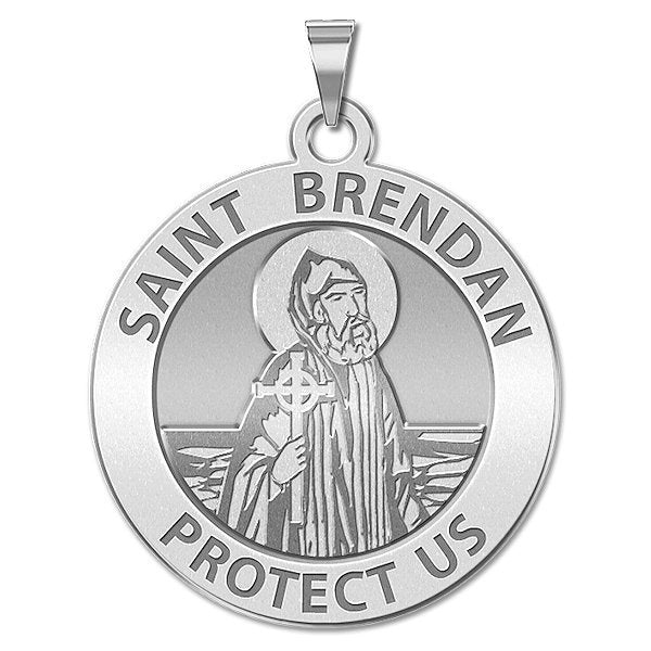 Saint Brendan Round Religious Medal