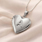 Locket with Raised Diamond Initial