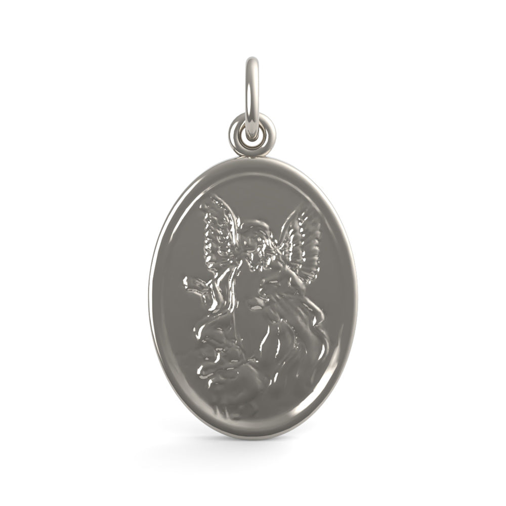 Guardian Angel Oval Disc Charm