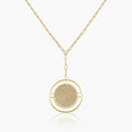 Round Fingerprint Pendant with Open Border Paperclip Necklace