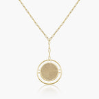 Round Fingerprint Pendant with Open Border Paperclip Necklace