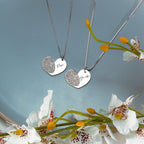 Personalized Fingerprint Dangle Heart Pendant w/ Name