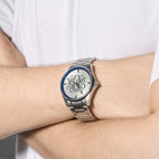 Men's Personalized Stainless Watch Blue Dial