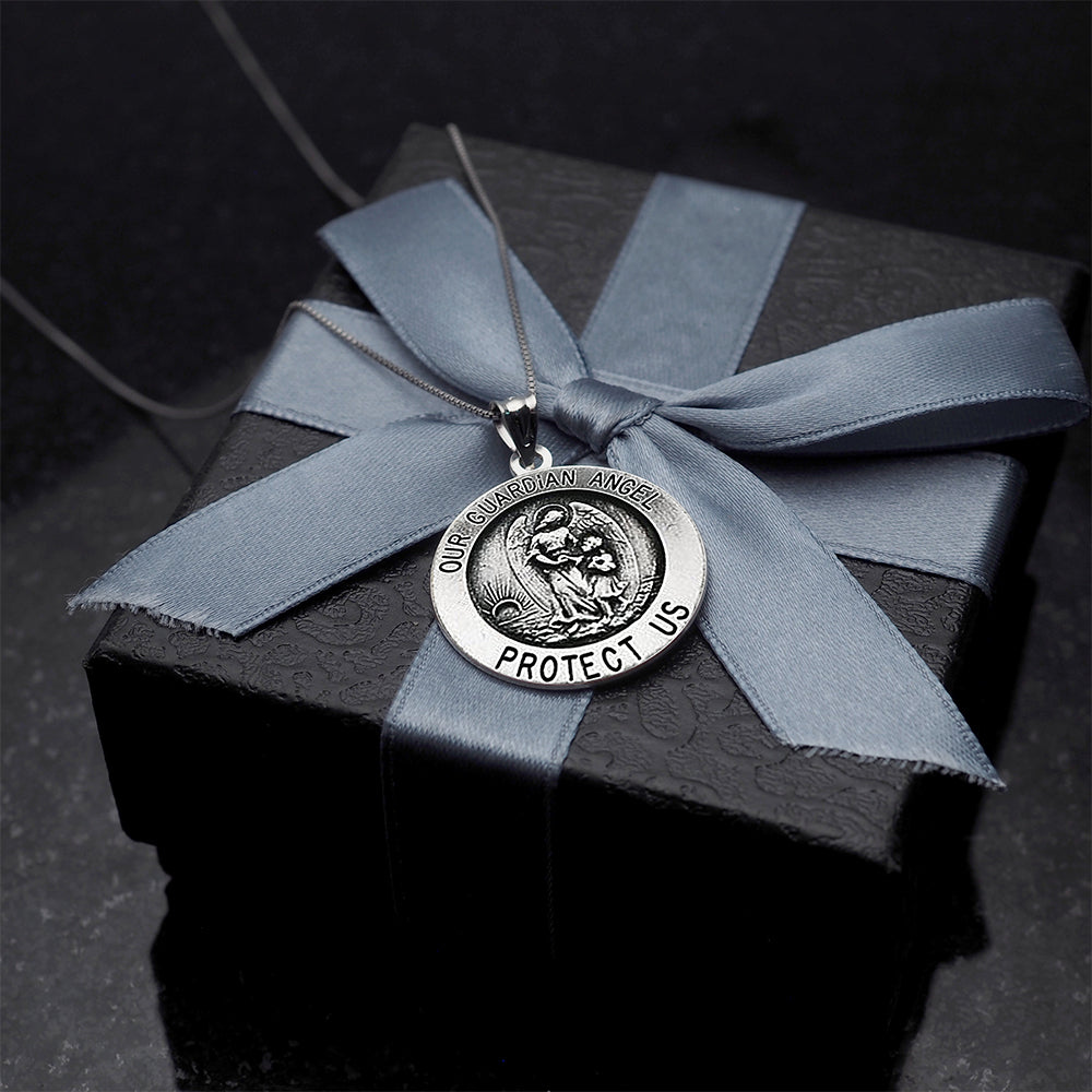 Round Guardian Angel Medal