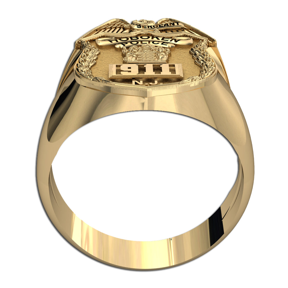 New Jersey Personalized Police Sergeant Badge Ring w/ Number & Department