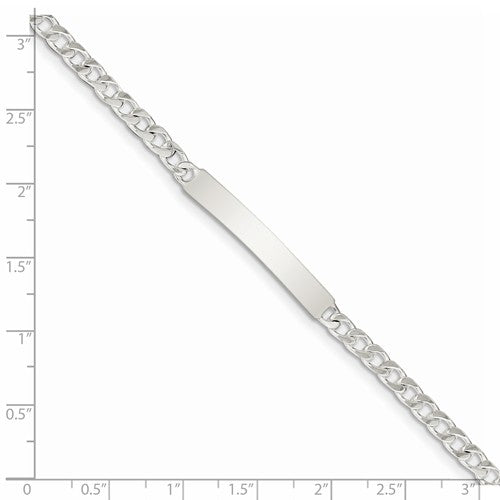 Custom Engraved Sterling Silver Women's Curb Link ID Bracelet