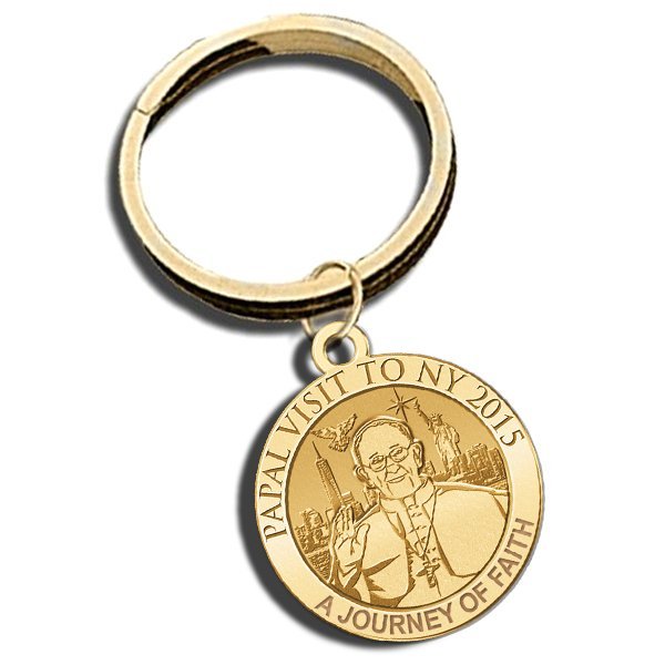 Pope Francis - Papal Visit NY 2015 Religious Engravable Embossed Keychain