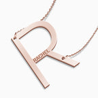 Personalized Large First Initial Pendant with Name