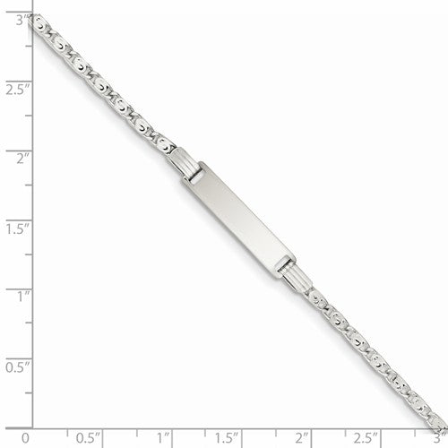 Custom Engraved Sterling Silver Children's ID Bracelet
