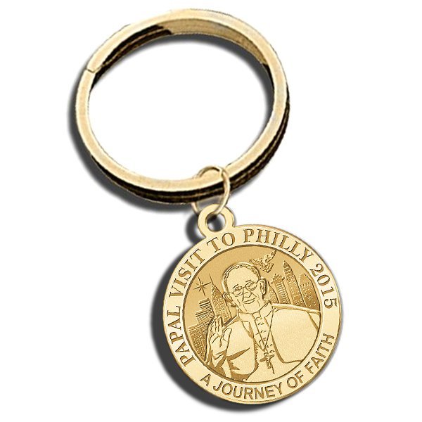 Pope Francis - Papal Visit Philadelphia 2015 Religious Engravable Embossed Keychain
