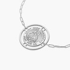 Round Saint Jude with Open Border Paperclip Bracelet