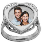 Heart Photo Ring With Diamonds