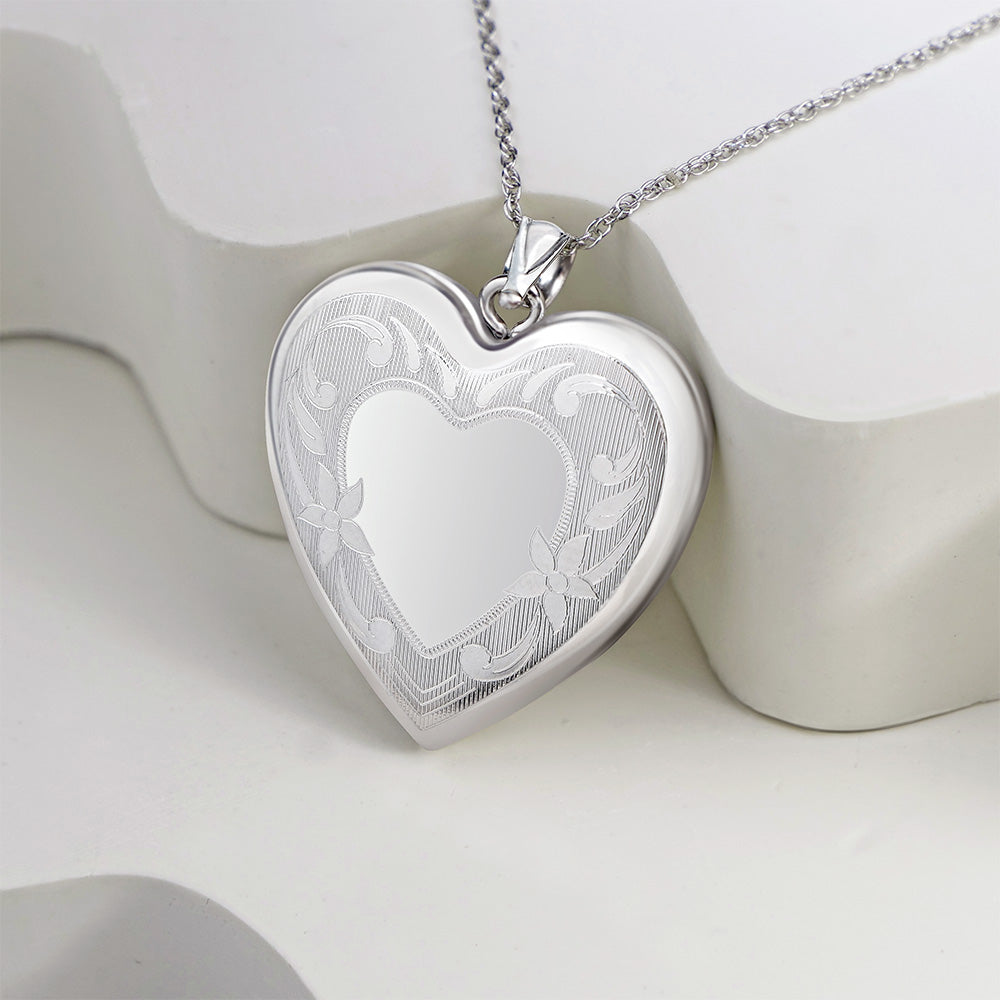 Floral Heart Mirror Locket