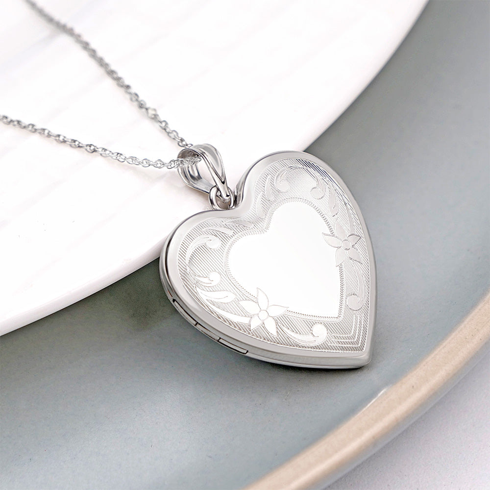 Floral Heart Mirror Locket