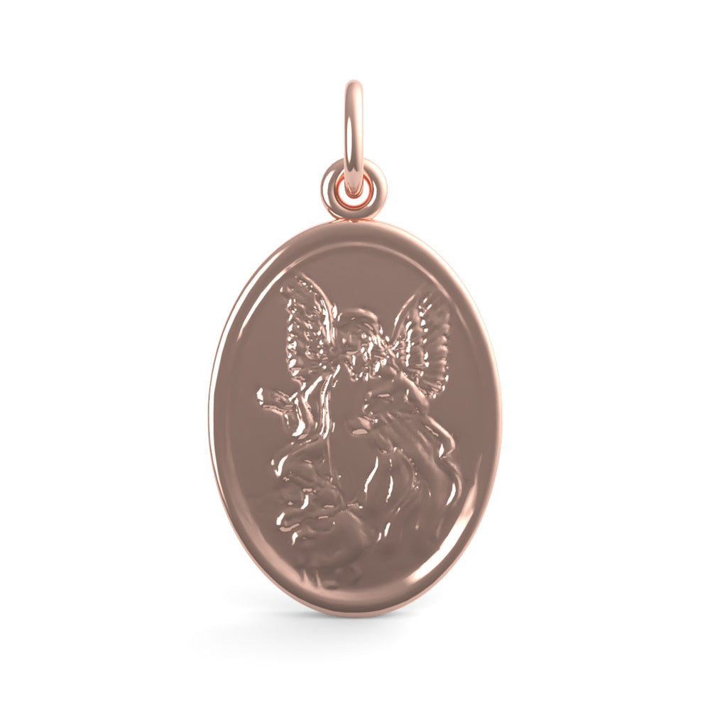 Guardian Angel Oval Disc Charm