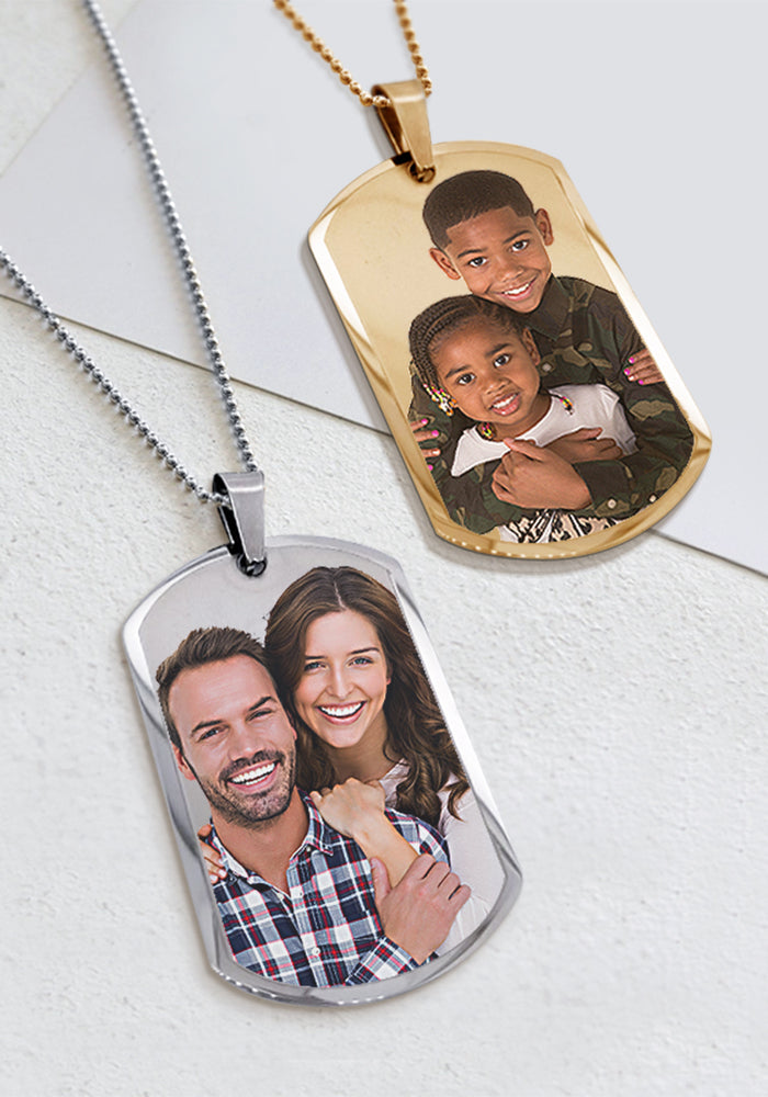 Stainless Steel Photo Dog Tag Photo Pendant with Chain