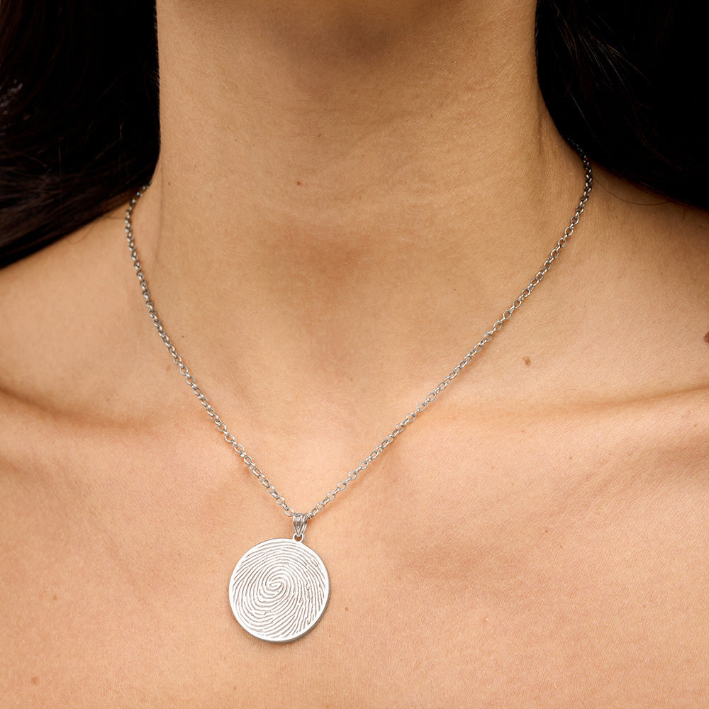 Custom Fingerprint Round Charm or Pendant