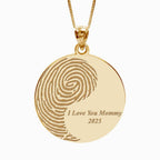 Custom Ying Yang Fingerprint Round Charm or Pendant with Text