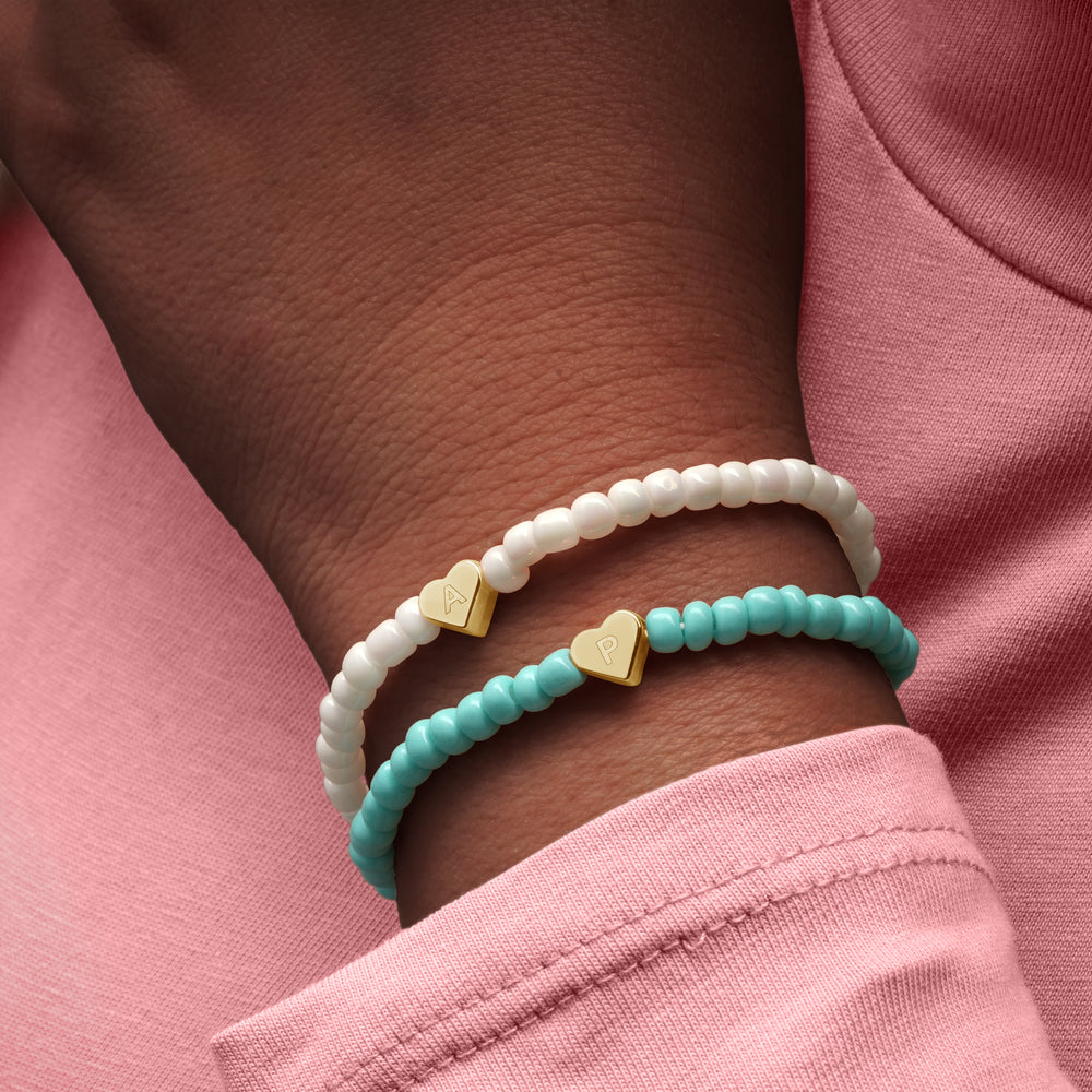 Colorful Heart Beaded Charm Bracelet