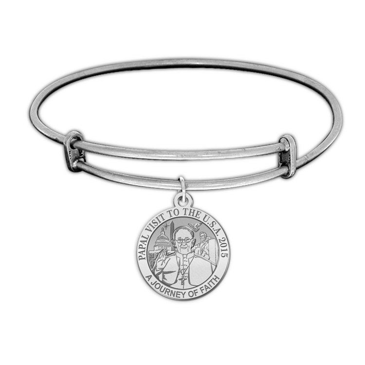 Pope Francis Expandable Embossed Bracelet W/ Papal Visit Washington D.C. 2015