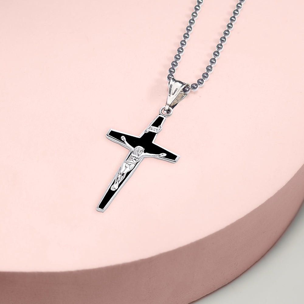 Sterling Silver Enameled Crucifix Charm