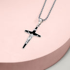 Sterling Silver Enameled Crucifix Charm