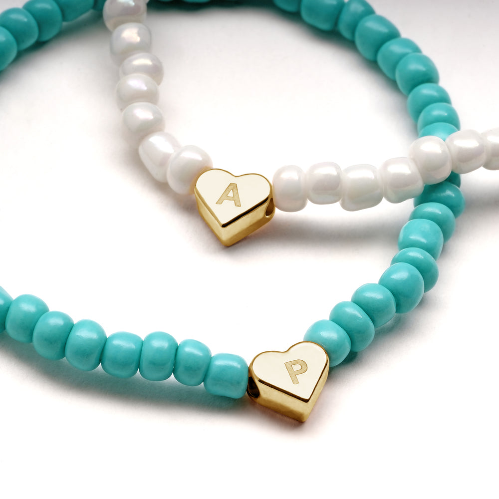 Colorful Heart Beaded Charm Bracelet