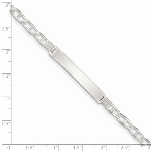 Custom Engraved Sterling Silver Women's Anchor Link ID Bracelet
