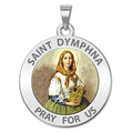 Saint Dymphna Round Religious Medal "Color