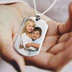 Stainless Steel Photo Dog Tag Photo Pendant with Chain
