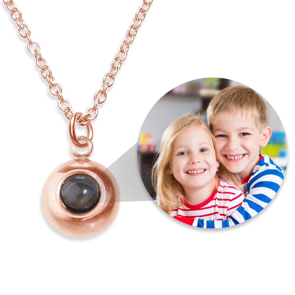 Photo Projection Round Pendant & Chain